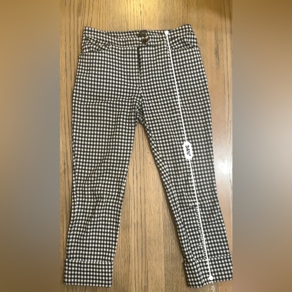 Anthropologie Gingham Crop Flare Pants-Size 6 - Picture 5 of 7